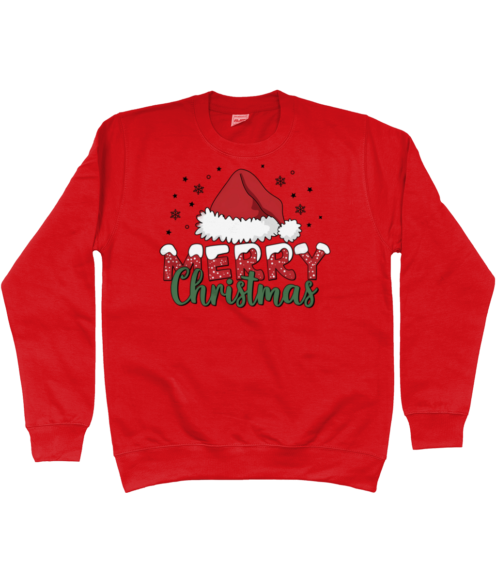 Merry Christmas Sweatshirt – Cozy Holiday Sweatshirt with Fun Santa Hat Design